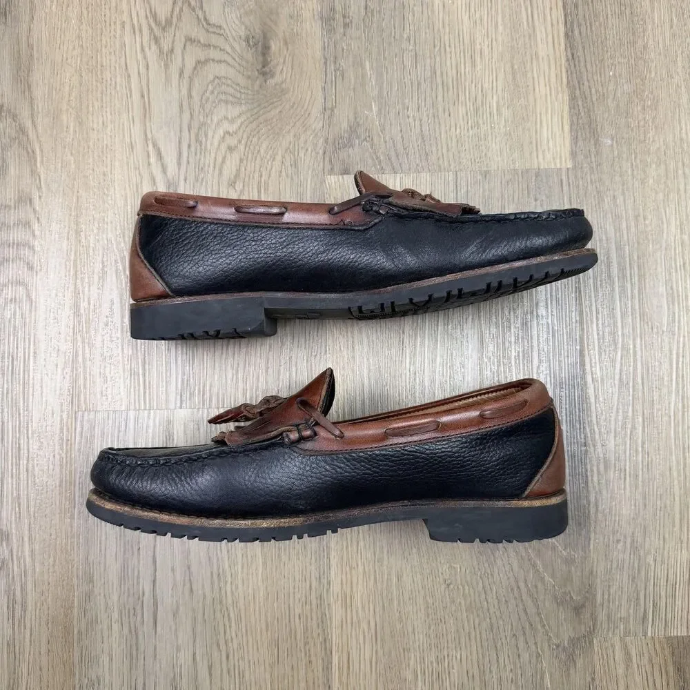 Allen Edmonds Nashua Shoes Mens Size 10.5 D Brown Black Leather Tassel Loafers